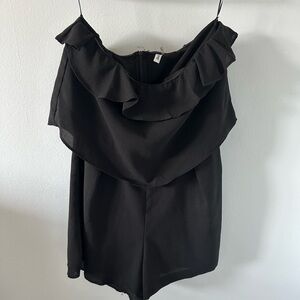 Black Ruffle Romper